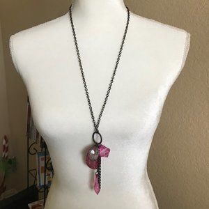 Jewelry - Necklace - 28" Black Chain & Large Purple Stones